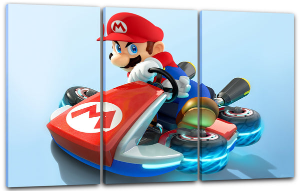 Leinwandbild Mario in dynamischer Poser im Kart