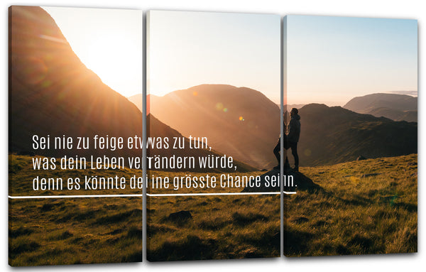 Leinwandbild Motivations-Sprüche und Zitate (Quotes), Inspirational Power Life Goals (Ziele): "Sei nie zu feige"