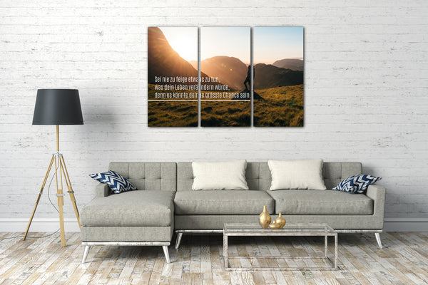 Leinwandbild Motivations-Sprüche und Zitate (Quotes), Inspirational Power Life Goals (Ziele): "Sei nie zu feige"