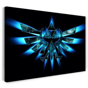 Leinwandbild Zelda Hyrule Emblem Dunkel Blau