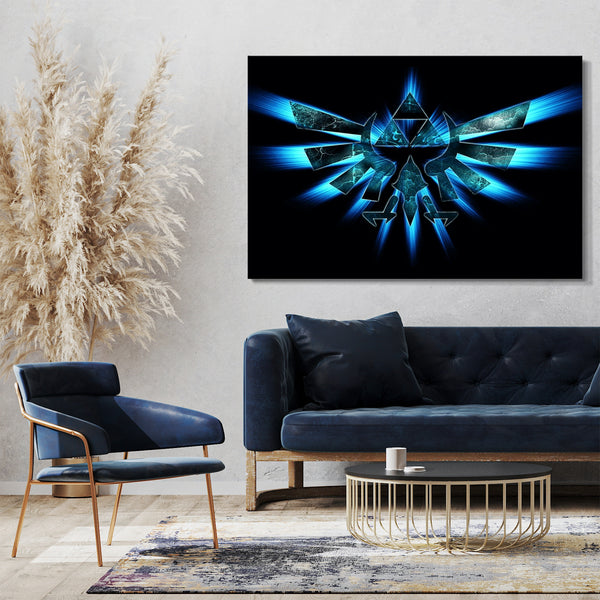 Leinwandbild Zelda Hyrule Emblem Dunkel Blau