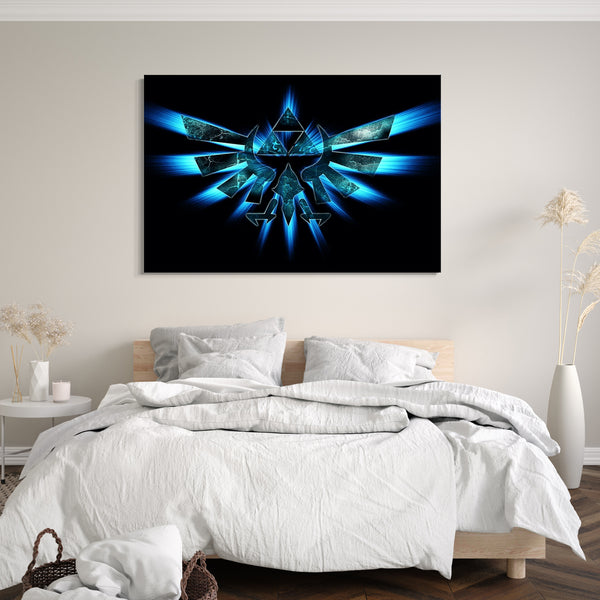 Leinwandbild Zelda Hyrule Emblem Dunkel Blau