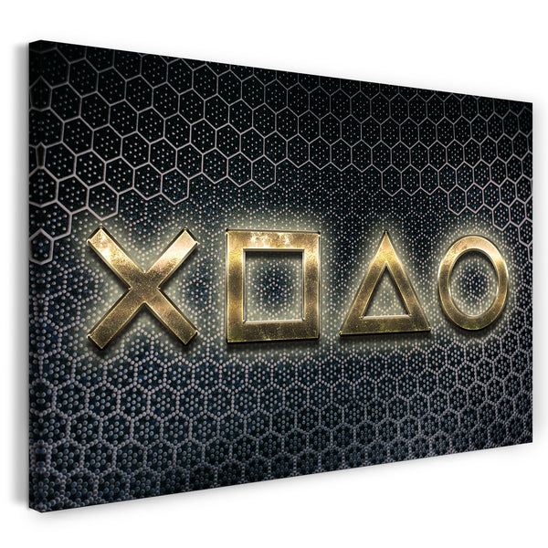 Leinwandbild Gamer und Konsolen-Fans (Gold)